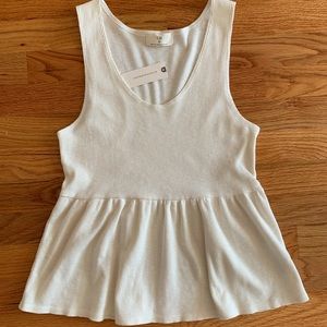 Anthropologie/t.la ribbed peplum tank size SM